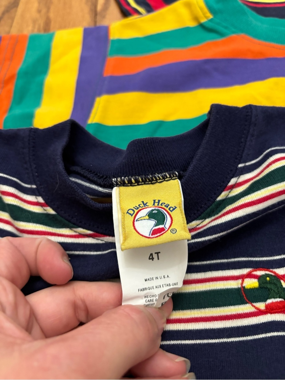 Vintage 90s Toddler Boys 3T 4T Striped T-Shirt Bundle Colorblock Tees - Picture 9 of 12